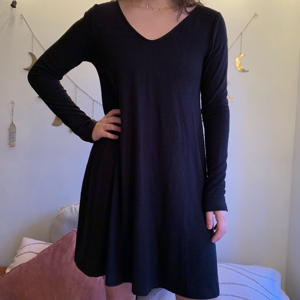 Lou & Grey Black Long-Sleeve Dress